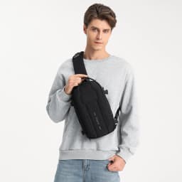 OZUKO Chest Bag Hard Shell Men Sports Shoulder Bag Multifunctional Large Capacity Waterproof High Quality Outdoor Tactical Bag