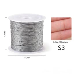 0.2-1MM Metallic Ornament String Silver Gold Color Cord Jewelry Thread for Christmas Tree Hanging Crafts Making Gift Decoratiion