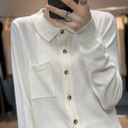 WinvyNee Women's Elegant Spring Knitted Cardigan Wool Polo Neck With Pockets Solid All-Match Casual Soft Tops Coats ZB1047006