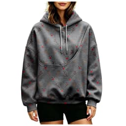 Women Fall And Winter Hoodie With Pet Pouch Oversized Pocket Colorful Print Sweatshirt For Dogs And Cats Woman's Hoodie