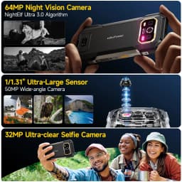 Ulefone Armor 27T Pro+ 5G 10600mAh 64MP Night Vision Up to 24GB+256GB Rugged Smartphone Android 15 6.78" 120Hz LCD