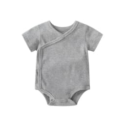 0-3 Months Newborn Baby Onesies Solid Color Cotton Bodysuit Slant Open Button Soft Infant Casual Bebe Clothes For Baby Boy Girl