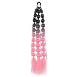 Synthetic 1Pcs Ponytail Extension Corlorful Bubble Braid Long Lantern Braided Ponytail with Hair Tie Straight Hairpieces
