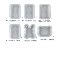 Playing Cards Epoxy Resin Silicone Mold with Hole Poker Mould DIY Earring Pendants Key Chain Crafts Ornaments Casting Tools