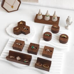 High End Walnut Ring Earring Display Rack, Simple Jewelry Storage Organizer Holder, Photography and Photography Display Stand