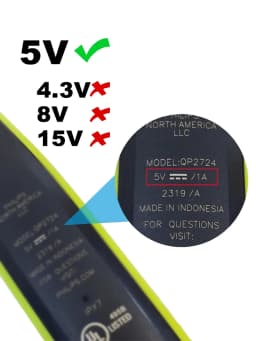 5V USB Charger For Philips Norelco S3000 Series S3208 S3109 S3108 S3209 S1118 S1213 S3202 Shaver