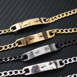 Customized Engraved Eye's Photo Bracelet Personalized Laser Engraved Eye Picture On Stainless Steel Chain Jewelry Couples Gifts