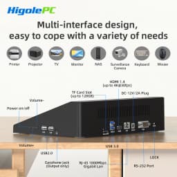 Higole F6APL 10.1'' Fanless Mini PC Intel J3455 Windows 10 WiFi5 4GB 64GB 2340mAh 4K RS-232 RJ45 Laptop Desktop PC Mini Computer
