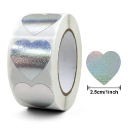 50-500pcs Heart Stickers For Envelopes Valentine's Day Sparkling Heart Stickers Decorative Love Stickers Holiday Decoration