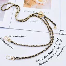 Adjustable Purse Chain Straps 47 inch Metal Bag Strap Purse Chain, Replacement for Shoulder Crossbody Bag Handbag Straps