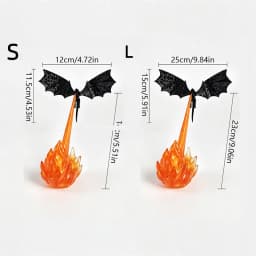 Dragon Flame Decor 3D Dragon Flame Bookshelf Nook Light Flying Fire Dragon Statue Unique Halloween Gift for Dragon Lovers
