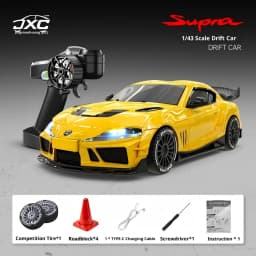 New 1:43 RC Drift Car, 2.4G Four-wheel Drive, with Steering Gyroscope Adjustable Speed Cool Light, JXC SP4301 RC Car Toy Gift