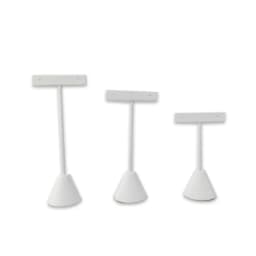 White PU Leather Jewelry Display Stand for Rings Earrings Necklaces - Store Window Counter Showcasing Rack for Jewelry Props