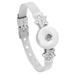 Wholesale 18mm Snap Bracelets High Quality Metal Silver Color Snap Button Bracelet Bangle Adjustable Chain Bracelets