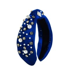 Hot Selling Fabric Knotted Headband Wide Edge Nail Diamond Pearl Hairband Korean Temperament Women's Hair Accessories