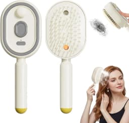 Electric Steam Brush with Water Spray Wet Electrics Hairbrush USB-C Charging for Detangling Smoothing Styling & Frizz Control