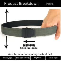 TUSHI Brand Double Layered Thickened Tactical Belt Men's Enthusiasts Outdoor Nylon 3.8 Upgraded Automatic Buckle Gun