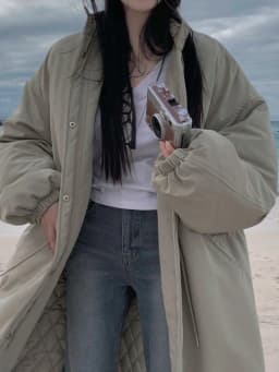 Chic Winter Women's Long Cotton Jacket Coat Drawstring Warm Outerwear Loose Fitting Parka Korean Style Commute Fashion
