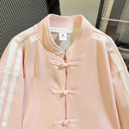 Fashionable Loose Baseball Jacket Women's Sweatshirt Button Design Autumn Winter Outerwear Comfortable Fit round Neck Long Sl...