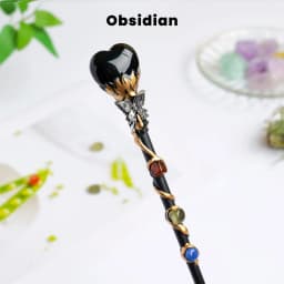 1PC Amethyst Rolling Stone Magic Scepter Natural Stones Fairy Lucky Tumble Stone Gem Scepter Decorative Fairy Magic Stick