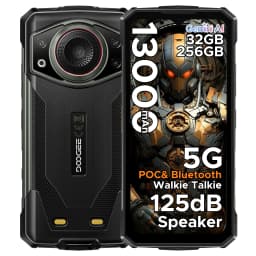 DOOGEE Fire 7 Ultra 5G Rugged Phone POC Walkie Talkie Mobile Phone 13000mAh Battery 32GB RAM (8+24) 256GB ROM Dimensity 6300 NFC