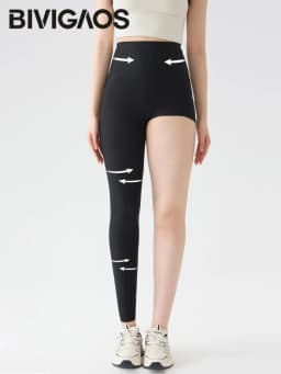 BIVIGAOS Spring Summer High Waist Thin Seamless Sharkskin Leggings Women Micro Pressure Breathable Sexy Tight Sport Yoga Legging