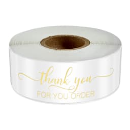 120pcs Rectangle Thank You For Your Order Sticker for packaging Stationary Stickers Roll Black Pink Transparent Thank you labels