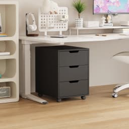 BonChoice 3 Drawers Mobile File Cabinet Wooden, Vertical File Cabinets with Drawer, Printer Stand Filing Storage for Home Office