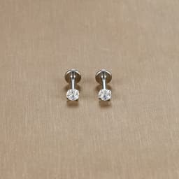 2PC Labret Tragus Stud Earrings 16G Surgical Stainless Steel CZ Crystal Monroe Helix Cartialge Conch Medusa Lip Body Piercing