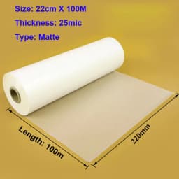 100/200M Glossy Matte Satin Clear 16Mic 18Mic 20Mic 27Mic 28Mic 30Mic 1" Core Hot Laminating Films Bopp for Hot Roll Laminator