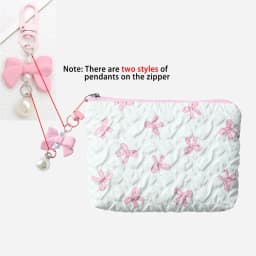 Embroidered Bow Makeup Bag, High Appearance Level, Coin Purse Storage Bag, Cute, Large Capacity, High-End Makeup Bag