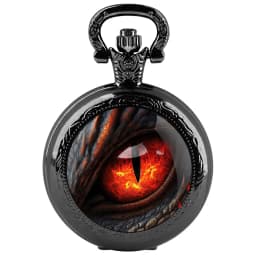 Exquisite Dragon Eye Glass Dome Quartz Pocket Watch Arabic Numeral Dial Vintage Men Women Necklace Pendant Creative Clock Gift