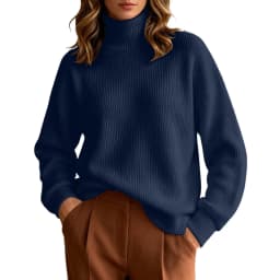 Women Fall Winter Pure Color Long Sleeved High Neck Round Neck Knitted Pullover Sweater Light Sweat Shirts Women