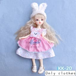 1/6 Bjd DOLL Clothes 30cm Toys Accessories New Style Wear Plaid Skirt Fashion Dress Up With Headwear For Girl Princess Dress
