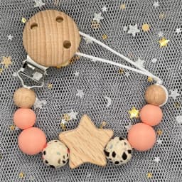 Custom Personalized Name Baby Pacifier Clip Bear Pacifier Chain Holder for Baby Teething Soother Chew Toy Food Grade Dummy Clips
