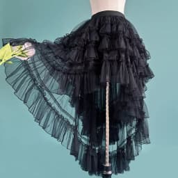 Gothic Lolita Layered Underskirt Sweet Princess Mesh High Low Ruffled Skirt for Women