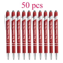 10-100 Customized Ballpoint Pen with Stylus Tip Print Name Logo Metal Pen for Business Graduation Birthday Anniversary Gift Pen