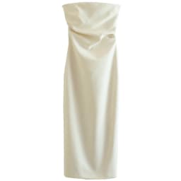 HXAO 2025 Womens Strapless Dresses Summer Off White Black White Dress Midi Ruffled Off Shoulder Backless Dress Prom Vestidos 066