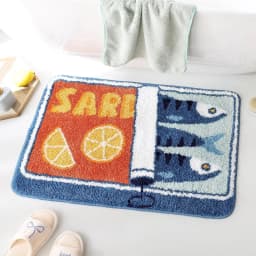 VIKAMA Cute Sardine Can Bath Mat, Non-Slip Washable Fun Cartoon Carpet for Bathroom Entryway Foot Mat Home Decoration
