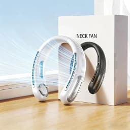 New Mini Air Cooler USB Hanging Neck Fan Portable Bladeless Mini Rechargeable Mute LED Digital Display 5 Gear Electric Fans