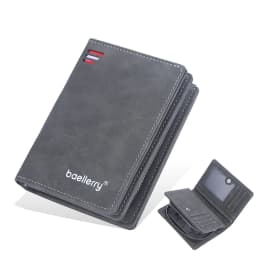 Brand Men PU Leather Short Wallet With Zipper Coin Pocket Vintage Big Capacity Male Short Money Purse Card Holder New