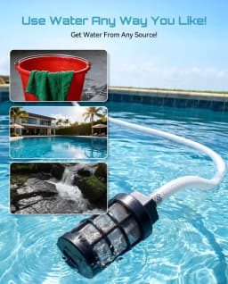 SEESII Electric High Pressure Washer Gun with 6-in-1 Nozzle & 27FT Hose 6 Gear Power Home Car Washing Water Spray Gun Handheld Power Cleaner for Makita 18V Battery Pin