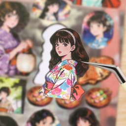 Showa Theme Die-Cut Stickers Book 25/50 Sheets for DIY Decorative Scrapbook Phone Case Collage Aesthetic Stationery Stickers