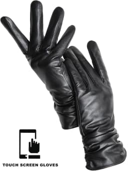 Simple Women's Gloves Winter Warm Plus Velvet Short Thin Touch Screen Gloves Driving Color Women's Leather Gloves High Quality