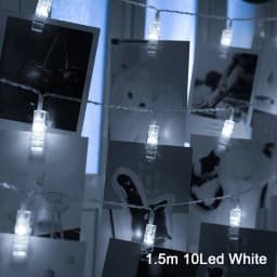 LED Photo String Lights Battery Powered Christmas Fairy Twinkle Lights with Clips for Hanging Picture Bedroom Wall Wedding Decor