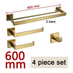 Gold Brushed Bathroom Accessories Hardware Towel Bar Rail Toilet Paper Holder Towel Rack Hook Soap Dish Toilet Brush