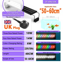 Aquarium LED Light Super Slim Fish Tank Aquatic Plant Grow Lighting Waterproof Bright Clip Lamp RGB LED 20-63cm for Fish Tank