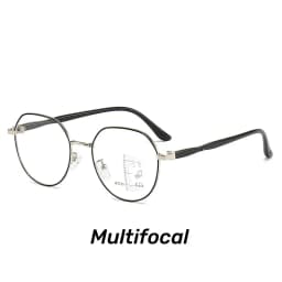 Retro Round Progressive Multifocus Reading Glasses Metal Frame Far Sight Glasses High Definition Anti-blue Presbyopia Glasses