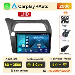 Car Radio Screen For Honda Civic Hatchback 2006-2011 Carplay Android Auto Player Multimedia 4G WIFI GPS Navigation 2Din Stereo