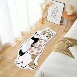 VIKAMA Cartoon Cat Carpet, Plush And Warm Bedside Blanket, Cute And Girlish Bedroom, Children's Room Carpet, Home Decoration